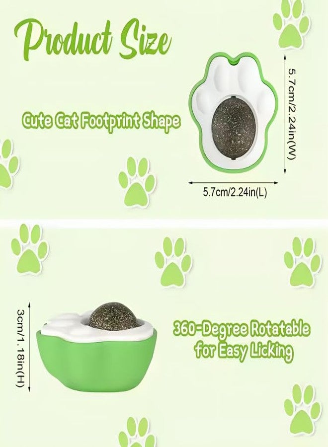PET FUN Paw Shaped Cat Toy with Catnip & Silvervine | Natural Licking Wall Ball|Pack of 4 - Image 3